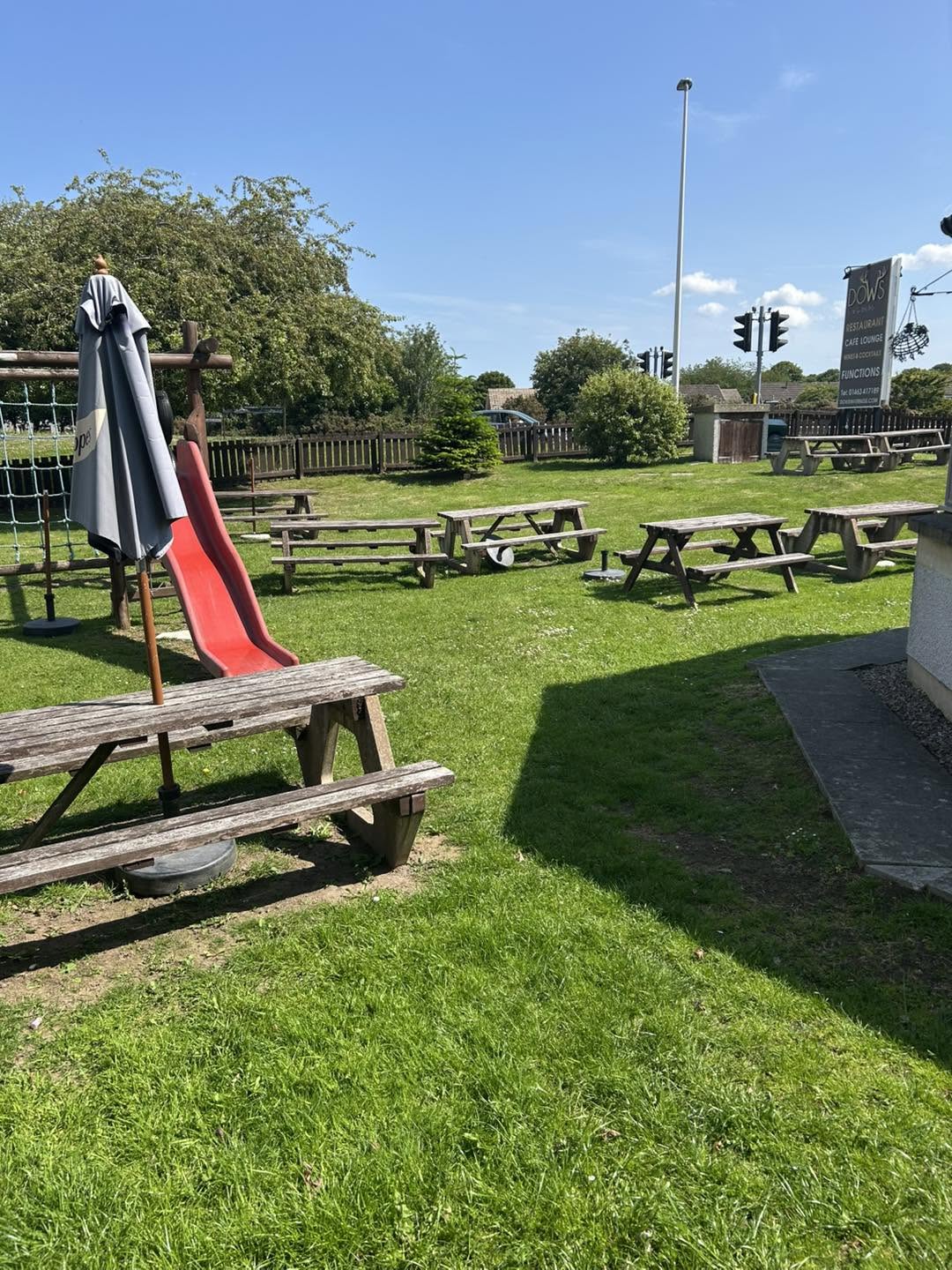 Dows beer garden outdoor seating area